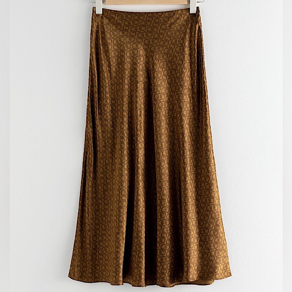 ISO!! & other stories chain print satin midi skirt